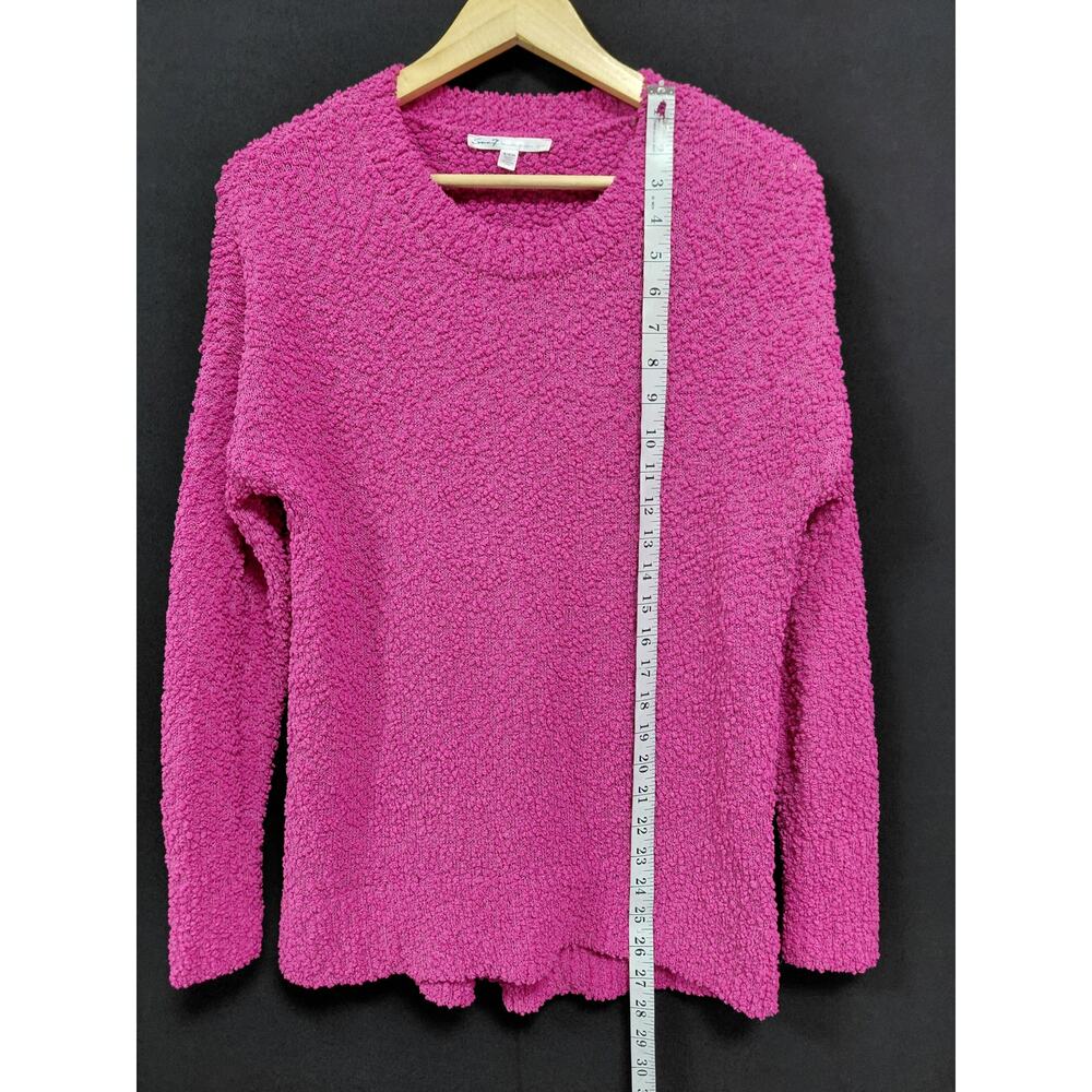 Seven7 Pink Knit Sweater Solid Long Sleeve Women Size S - Picture 7 of 7